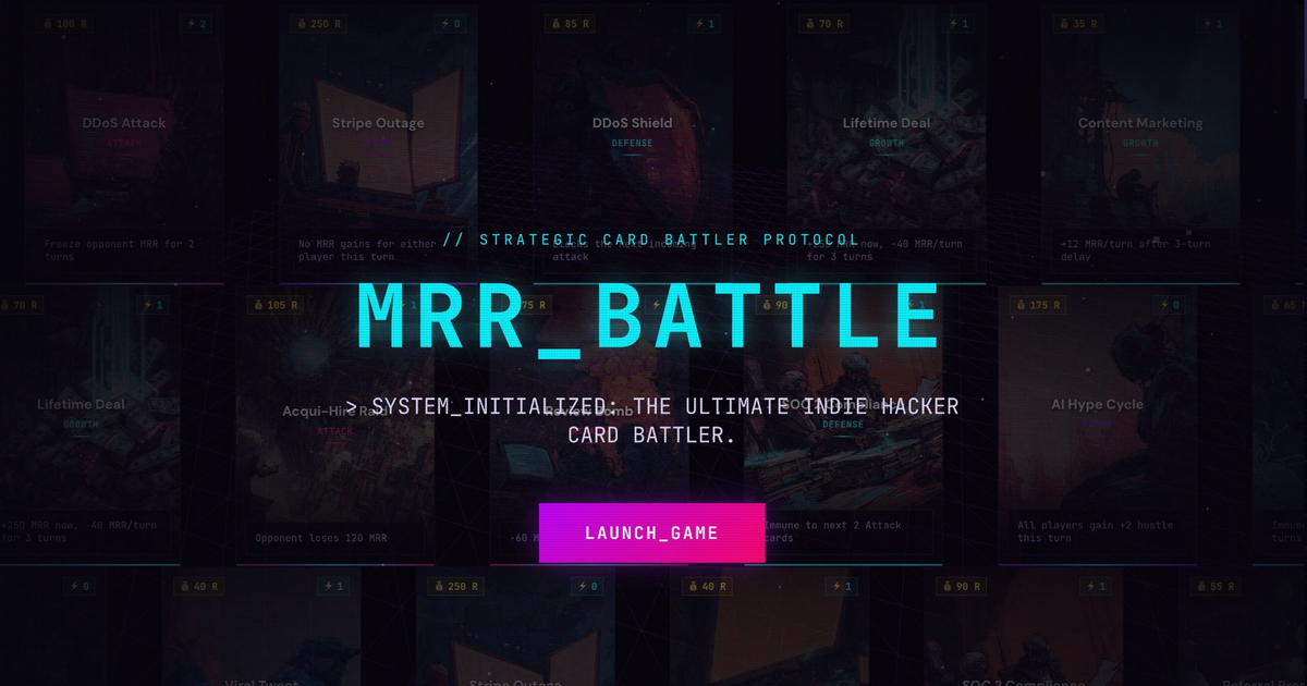 MRR Battle — captura del juego hecho con IA